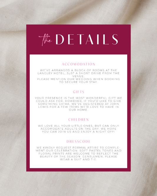 Cherry Blossom Details Card