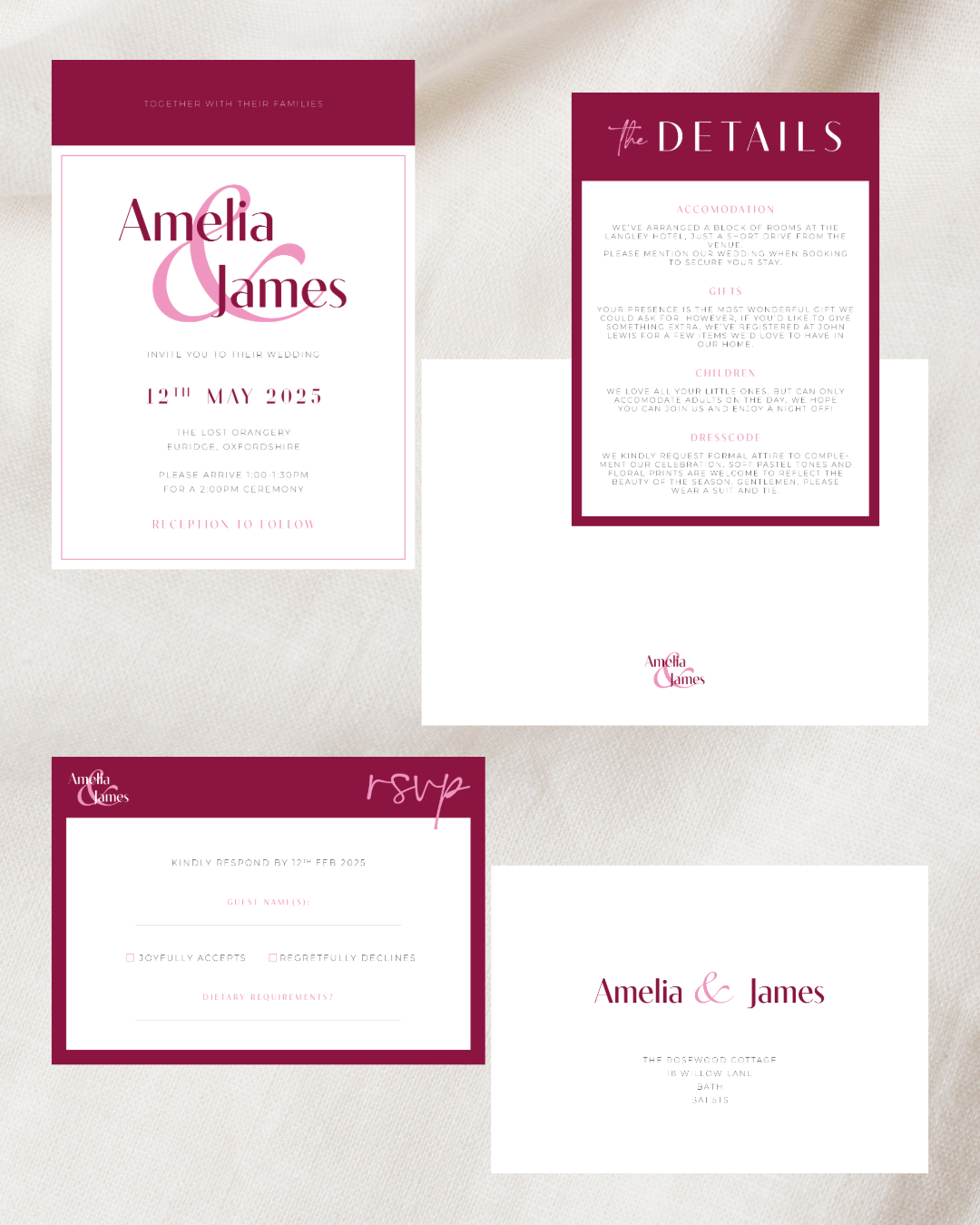 Cherry Blossom Invitation Suite