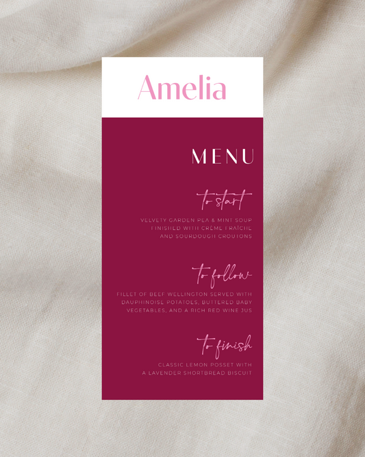 Cherry Blossom Menu & Place Card