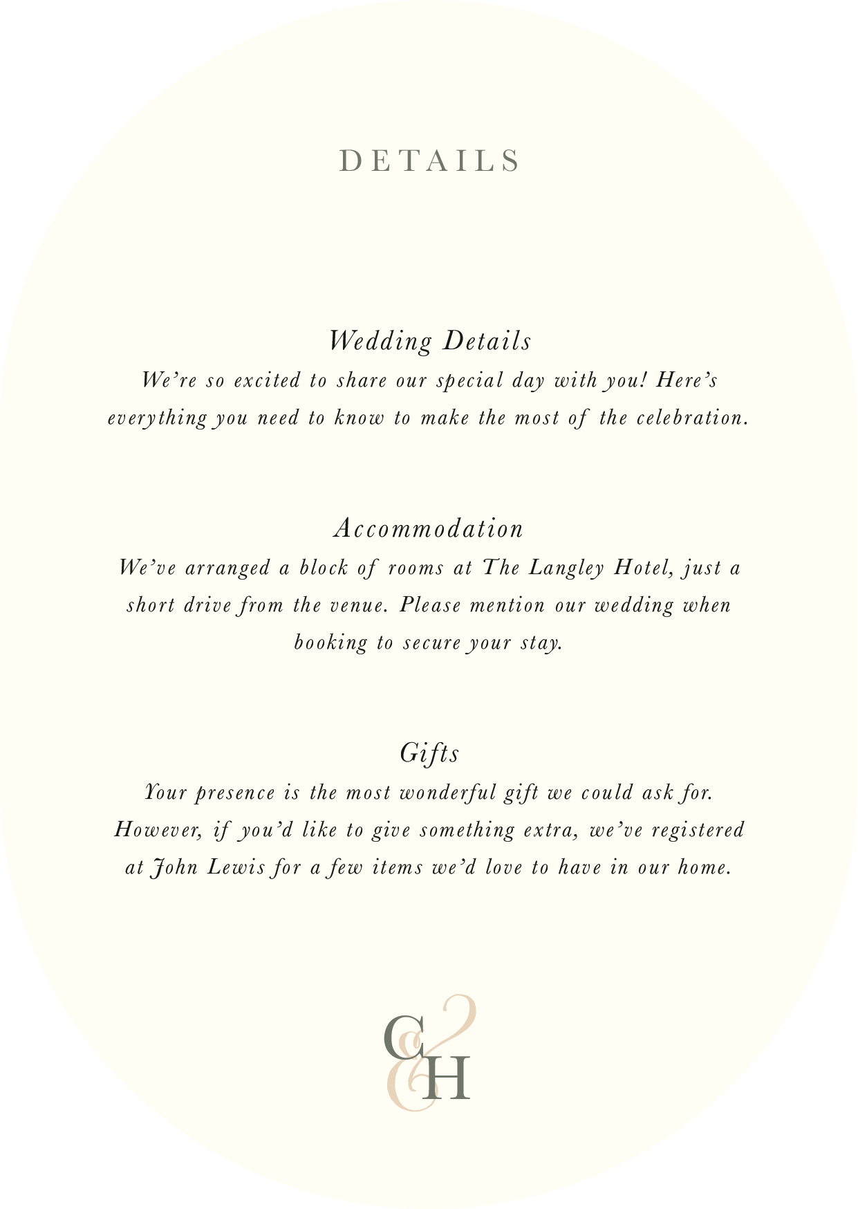 English Country Details Card