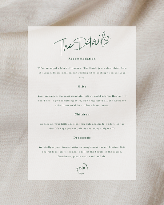 The Emerald Details Card