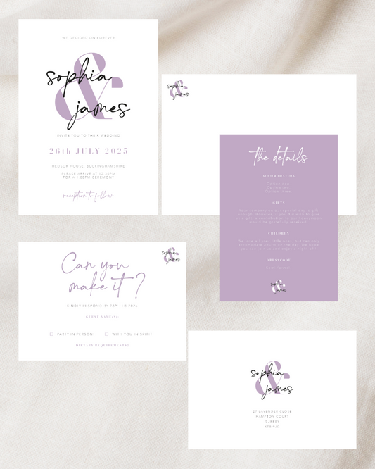 Violet Meadow Invitation Suite