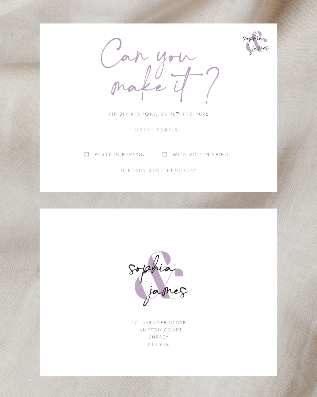 Violet Meadow Invitation Suite